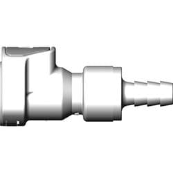 Female Thumb Latch - 50 Series to  6,4mm (1/4") Tube Connection, Straight, Acetal, Shut-Off