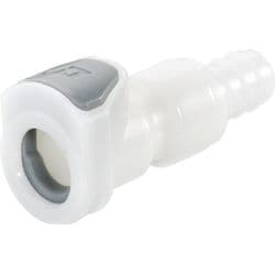 Female Thumb Latch - 50 Series to  9,5mm (3/8") Tube Connection, Straight, Acetal, Shut-Off