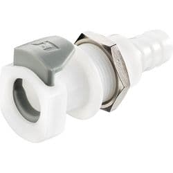 Female Thumb Latch - 50 Series to  9,5mm (3/8") Tube Connection, Panel Mount, Acetal, Shut-Off