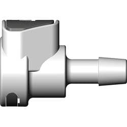 Female Thumb Latch - 50 Series to  6,4mm (1/4") Tube Connection, Straight, PP (Polypropylene) - Glass Filled, Open-Flow