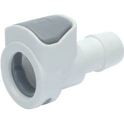 Female Thumb Latch - 50 Series to  9,5mm (3/8") Tube Connection, Straight, PP (Polypropylene) - Glass Filled, Open-Flow