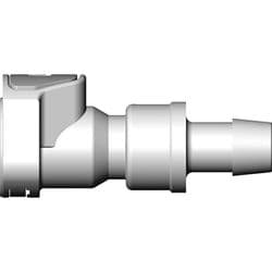 Female Thumb Latch - 50 Series to  9,5mm (3/8") Tube Connection, Straight, PP (Polypropylene) - Glass Filled, Shut-Off