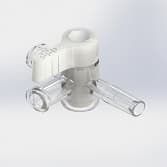 2-Wege Hahn, 29psi, Luer Weiblich zu Schlauchtasche 2, 8mm (.110") OD, AUS Griff, Langer Arm, Hohes Profil, Weiß , PC (Polycarbonate) Transparent, ohne Kappen