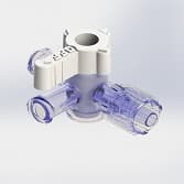 2-Wege Hahn, 29psi, Luer Weiblich zu Luer Männlich - Lock, AUS Griff, GXL, Weiß Kurzmutter, PC (Polycarbonate) - Strahlungsstabil Transparent, ohne Kappen