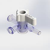 2-Wege Hahn, 29psi, Luer Weiblich zu Luer Männlich - Slip, AUS Griff, GXL, Weiß , PC (Polycarbonate) - Strahlungsstabil Transparent, ohne Kappen