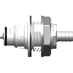 Male Thumb Latch - 60 Series to  9,5mm (3/8") Tube Connection, Panel Mount, PP (Polypropylene), Shut-Off