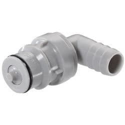 Male Thumb Latch - 60 Series to  12,7mm (1/2") Tube Connection, Elbow, PP (Polypropylene), Shut-Off