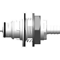 Male Thumb Latch - 60 Series to  9,5mm (3/8") Tube Connection, Panel Mount, PSU (Polysulfone), Shut-Off