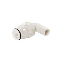 Male Thumb Latch - 60 Series to  12,7mm (1/2") Tube Connection, Elbow, PSU (Polysulfone), Shut-Off