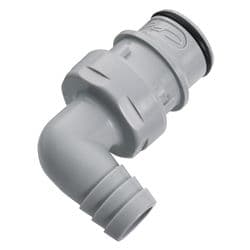 Male Thumb Latch - HFC Series to  12,7mm (1/2") Tube Connection, Elbow, PP (Polypropylene), Shut-Off