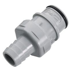 Male Thumb Latch - HFC Series to  12,7mm (1/2") Tube Connection, Straight, PP (Polypropylene), Shut-Off