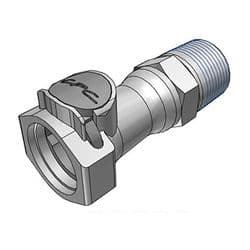 Female Thumb Latch - HFC Series to  3/4" Male NPT Thread, Straight, PP (Polypropylene), Shut-Off