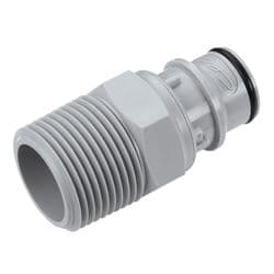 Male Thumb Latch - HFC Series to  3/4" Male NPT Thread, Straight, PP (Polypropylene), Shut-Off