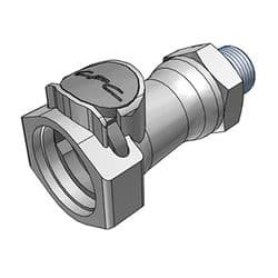 Female Thumb Latch - HFC Series to  3/8" Male NPT Thread, Straight, PP (Polypropylene), Shut-Off