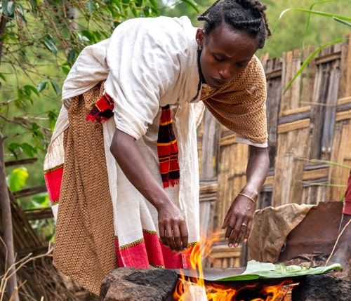 woman and fire