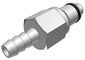 Straight, Thumb Latch - PLC/LC Series Male to Tube Fitment 6,4mm (1/4") ID, Chrome Plated Brass, 1/4" Flow, NSF Version, FDA Buna N O-Ring