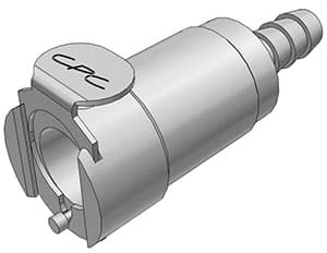 Straight, Thumb Latch - PLC/LC Series Female to Tube Fitment 6,4mm (1/4") ID, Chrome Plated Brass, 1/4" Flow, Metal Latch, NSF Version