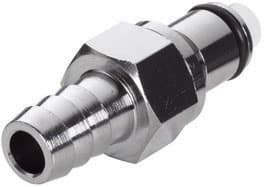 Straight, Thumb Latch - PLC/LC Series Male to Tube Fitment 9,5mm (3/8") ID, Chrome Plated Brass, 1/4" Flow, NSF Version, FDA Buna N O-Ring