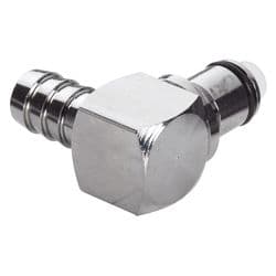 Male Thumb Latch - PLC/LC Series to  9,5mm (3/8") Tube Connection, Elbow, Chrome Plated Brass, Shut-Off