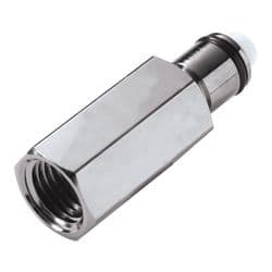 Male Thumb Latch - PLC/LC Series to  1/4" Male NPT Thread, Straight, Chrome Plated Brass, Shut-Off