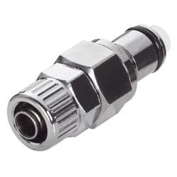 Male Thumb Latch - PLC/LC Series to  9,5mm (3/8") Tube Connection PTF (Push to Fit), Straight, Chrome Plated Brass, Shut-Off