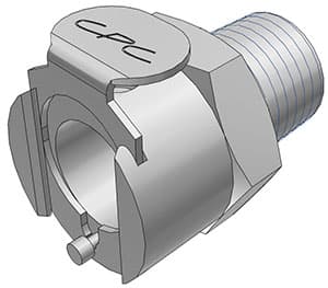 Straight, Thumb Latch - PLC/LC Series Female to NPT 1/4", Chrome Plated Brass, 1/4" Flow, Metal Latch, NSF Version, FDA Buna N O-Ring