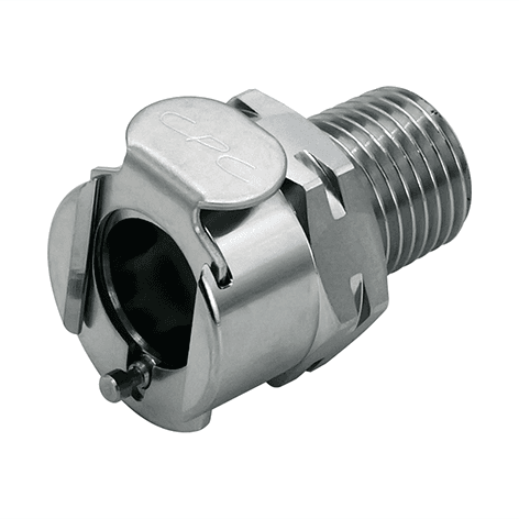 Straight, Thumb Latch - PLC/LC Series Female to BSPT 1/4", Chrome Plated Brass, 1/4" Flow, Metal Latch, NSF Version, FDA Buna N O-Ring