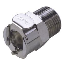 Female Thumb Latch - PLC/LC Series to  3/8" Male NPT Thread, Straight, Chrome Plated Brass, Shut-Off