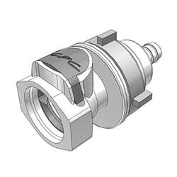 Female Thumb Latch - HFC Series to  9,5mm (3/8") Tube Connection, Panel Mount, PSU (Polysulfone), Shut-Off