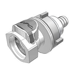 Female Thumb Latch - HFC Series to  12,7mm (1/2") Tube Connection, Panel Mount, PSU (Polysulfone), Shut-Off