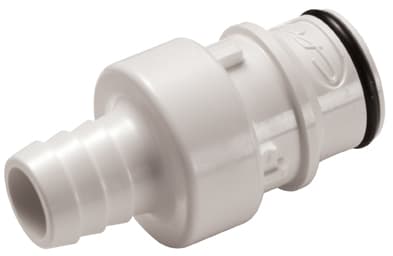Straight, Thumb Latch - HFC Series Male to Tube Fitment 12,7mm (1/2") ID, PSU (Polysulfone) White, 1/2" Flow, NSF Version, FDA EPDM O-Ring