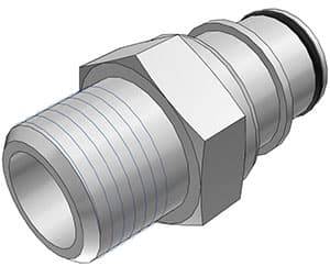 Straight, Thumb Latch - HFC Series Male to NPT 1/2", PSU (Polysulfone) White, 1/2" Flow, NSF Version, FDA EPDM O-Ring