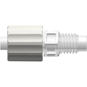 Male Rotating Adaptor to Male UNF Thread 1/4"-28, Straight, PP/PA, Natural / White