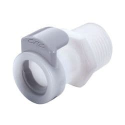 Female Thumb Latch - APC Series to  3/8" Male NPT Thread, Straight, Acetal, Open-Flow