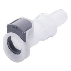 Female Thumb Latch - APC Series to  9,5mm (3/8") Tube Connection, Straight, Acetal, Open-Flow