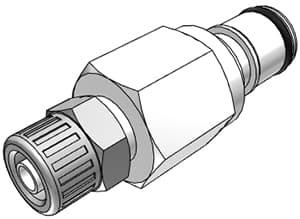 Straight, Thumb Latch - APC Series Male to In-Line Compression 6,4mm (1/4") OD, Acetal White, 1/4" Flow