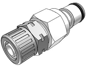 Straight, Thumb Latch - APC Series Male to PTF (Push to Fit) 8,0mm (5/16") OD, Acetal White, 1/4" Flow