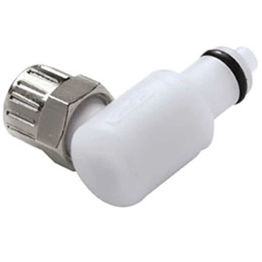 APC Männlicher Ellbogenkonnektor, offen, PTF für 1/4"(6,4mm) AD Schlauch, Acetal weiß, bns (Bulk, unsteril)