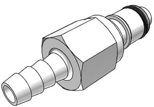 Straight, Thumb Latch - APC Series Male to Tube Fitment 6,4mm (1/4") ID, Acetal White, 1/4" Flow