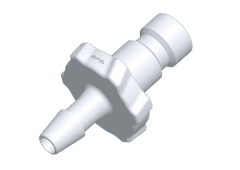 Straight, Blood Pressure (ISO/IEC 80369-5) Male to Tube Fitment 2,4mm (3/32") ID, PA (Polyamide) White,