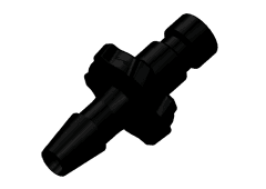 Straight, Blood Pressure (ISO/IEC 80369-5) Male to Tube Fitment 3,2mm (1/8") ID, PA (Polyamide) Black,
