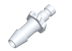 Straight, Blood Pressure (ISO/IEC 80369-5) Male to Tube Fitment 4,8mm (3/16") ID, PA (Polyamide) White,