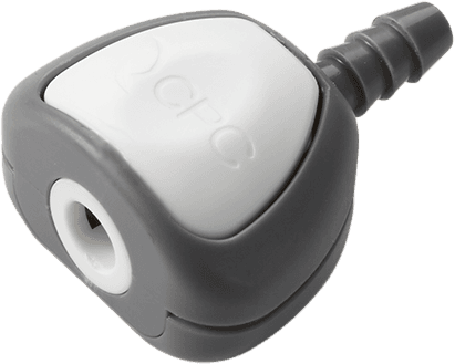 Straight, Blood Pressure Connector Female to 200 Series Barb 3,2mm (1/8") ID, ABS (Acrylonitrile butadiene styrene),