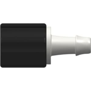 Straight, UNF Female 5/16"-24 to 500 Series Barb 4,0mm (5/32") ID, PA (Polyamide) White / Black