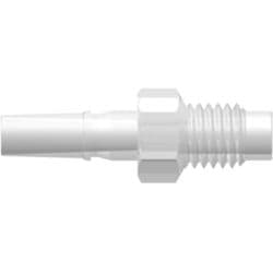 Male Rotating Adaptor to Male UNF Thread 1/4"-28, Straight, PP (Polypropylene) - Animal Free, Natural