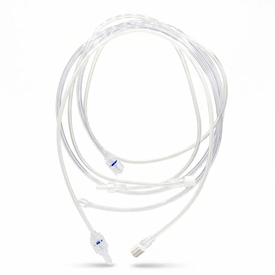 Mednet pressure monitoring (500 psi) and high pressure (1.200 psi) lines for invasive monitoring and angiography