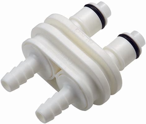 Straight, Thumb Latch - DPC Series Male to Tube Fitment 6,4mm (1/4") ID, Acetal White,