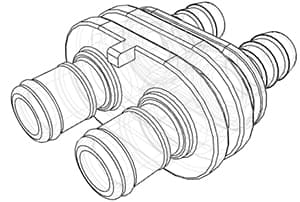 Straight, Thumb Latch - DPC Series Male to Tube Fitment 9,5mm (3/8") ID, Acetal White,