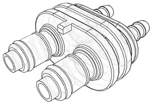 Straight, Thumb Latch - DPC Series Male to Tube Fitment 6,4mm (1/4") ID, Acetal White,