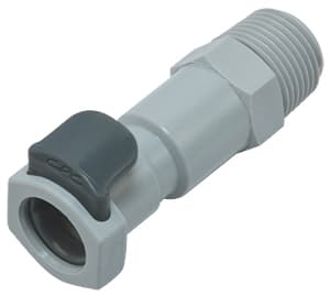 Straight, Thumb Latch - EFC Series Female to NPT 3/8", PP (Polypropylene) Grey, 9/32" Flow, Plastic Latch